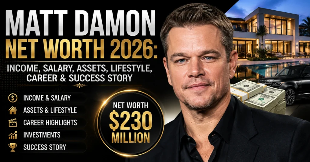 Matt Damon Net Worth 2026: Income, Salary, Assets, Lifestyle, Career & Success Story Matt Damon Net Worth